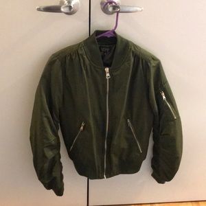 Like New Topshop Green Bomber Jacket